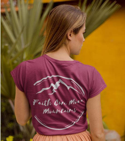 Faith Can Move Mountains - Women's Christian Cotton Tee