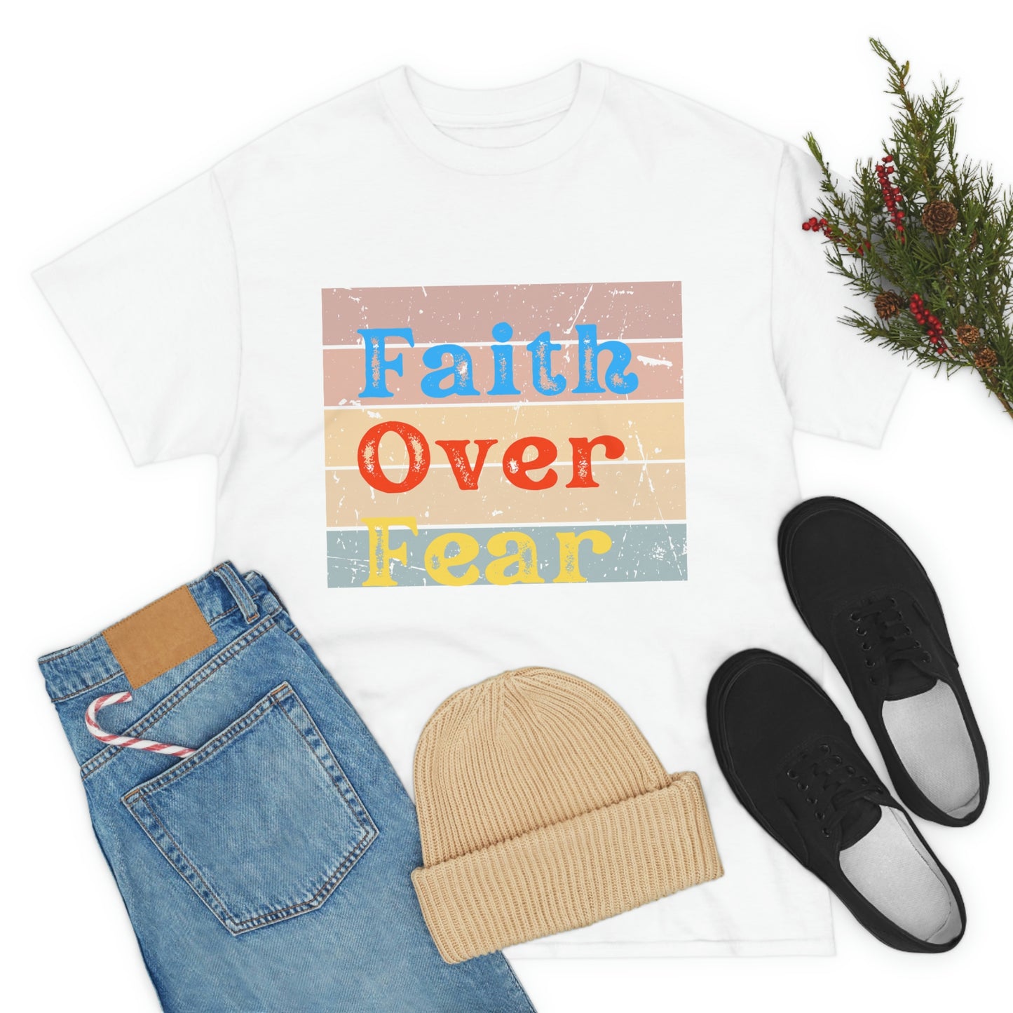 Faith Over Fear - Men's Christian Cotton Tee