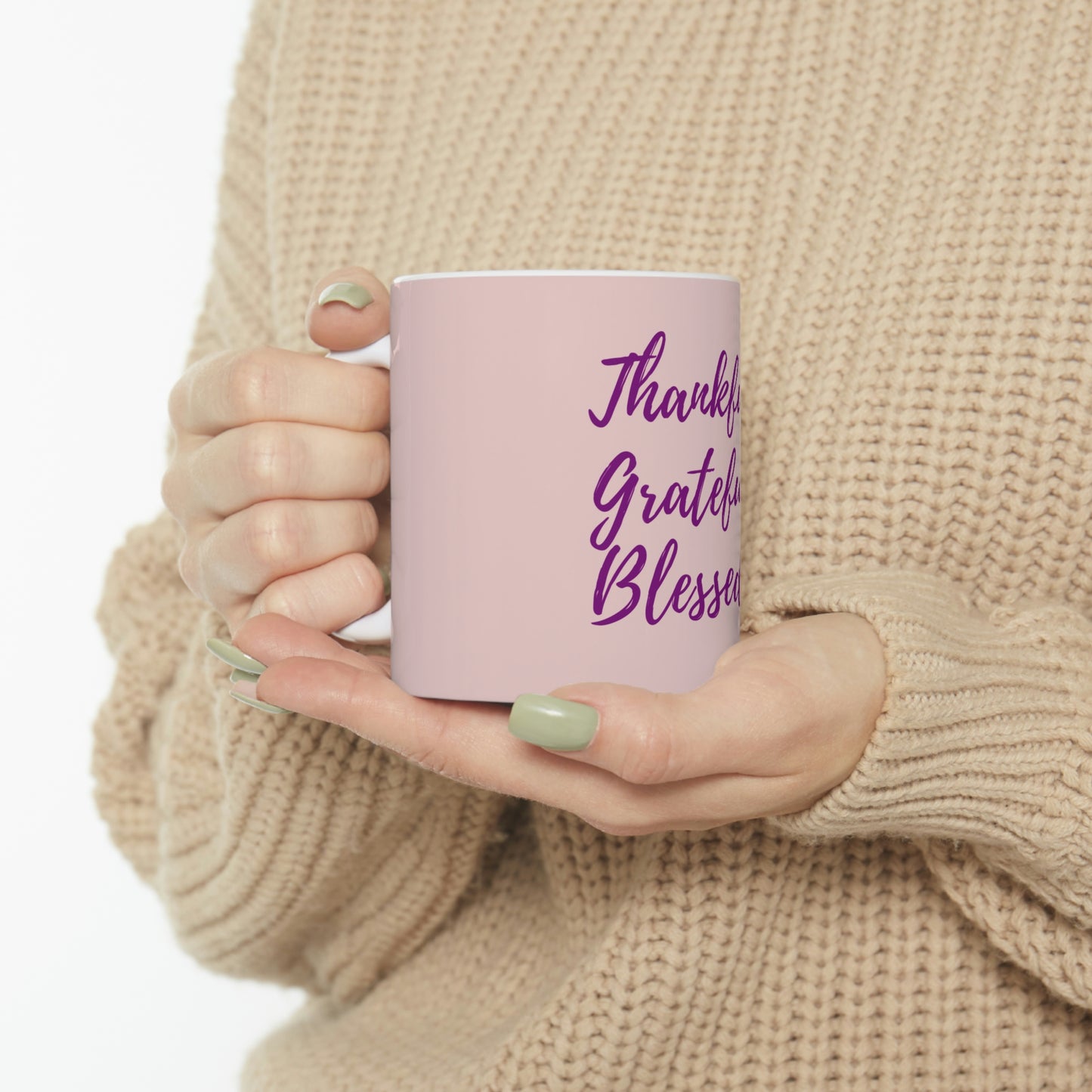 Thankful Grateful Blessed - Christian Coffee Mug 11oz